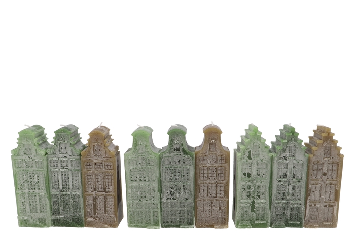 Amsterdam House Green Mix Candle 7x7x20cm