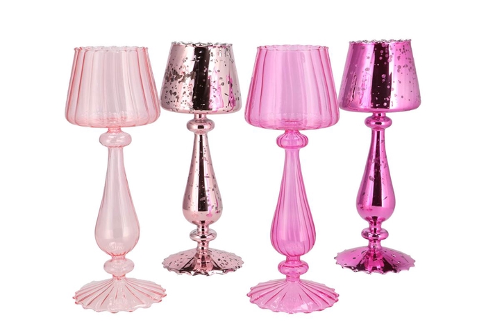 <h4>Luce Jolly Pink T-light Holder Ass 11x11x28cm</h4>