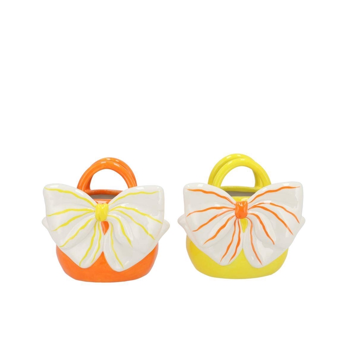 <h4>Yfke Dutch Orange/yellow Vase Bag Bow Ass 18x14x17</h4>