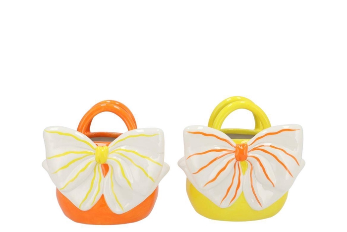 Yfke Dutch Orange/yellow Vase Bag Bow Ass 18x14x17