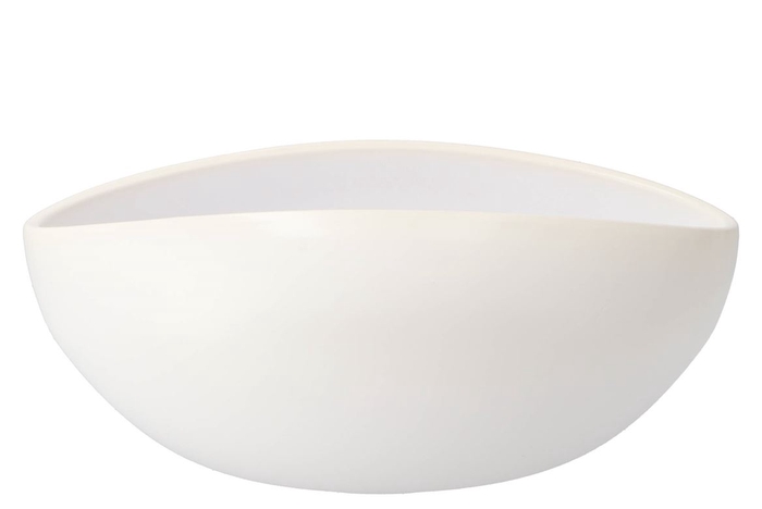 Vinci Matt White Bowl Oval 31x21x13cm