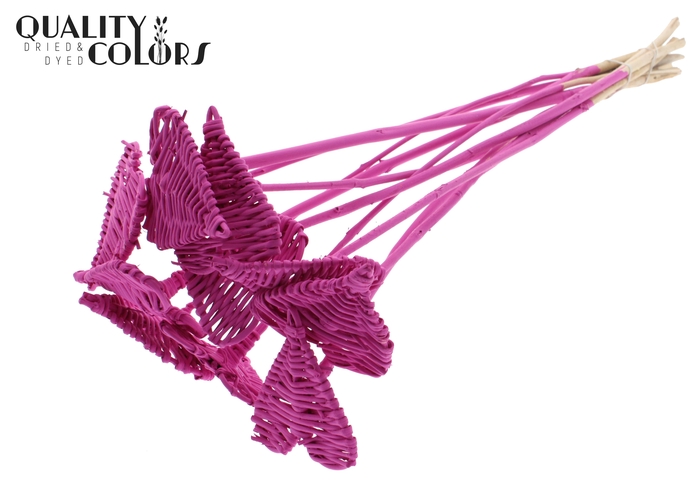 Lata Heart 8cm on stem Hat type Covered Cerise