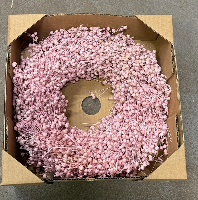 <h4>Dried wreath 'Flachs light pink' - 30 cm</h4>