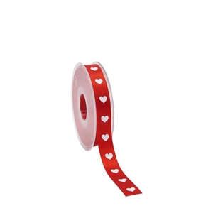 Liefde Lint satijn hart 15mm 25m
