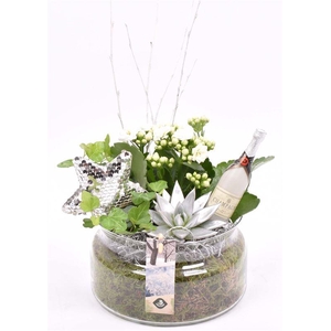 Glas schaal met hals 17 cm