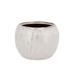 Iron Stone White Ball Pot 18x18x14cm Nm