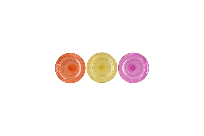 Dayah Orange Mix Glass Plate 15x2cm Ass P/1