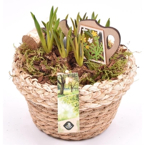 Jute mand met rand 18cm