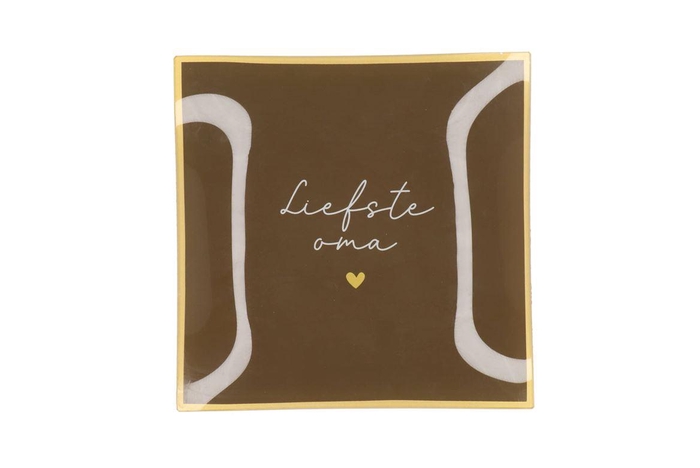 Plate Square Liefste Oma 18x18x2cm Nm