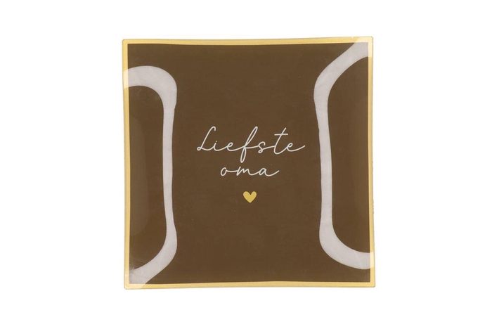 <h4>Plate Square Liefste Oma 18x18x2cm</h4>