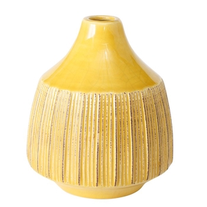 Vase Menos, H 14 cm, Stoneware yellow, 4020607736740, 1021328