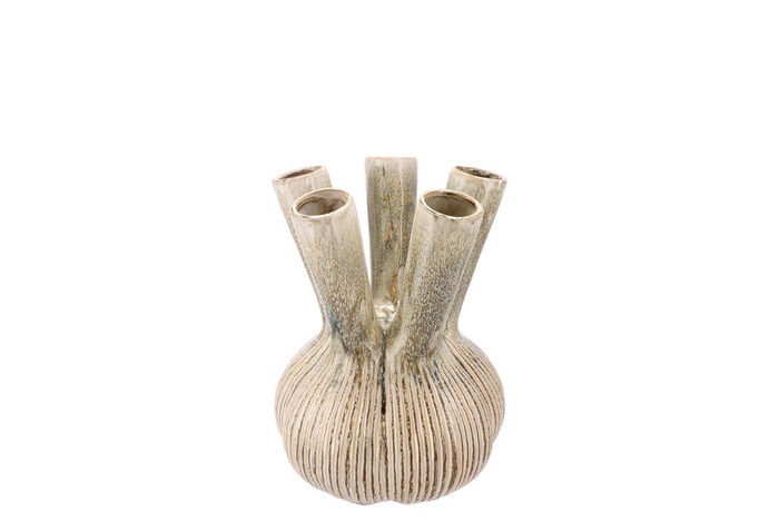 <h4>Aglio Straight Green Vase Active Glaze 13x13x17cm Nm</h4>