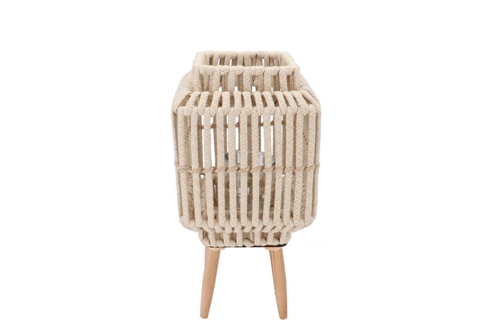 <h4>Cruz Sand Lantern Square On Stands 15x22x43cm</h4>