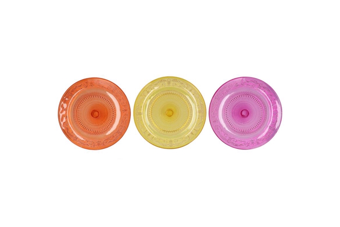 <h4>Dayah Orange Mix Glass Plate 20x2cm Ass P/1</h4>