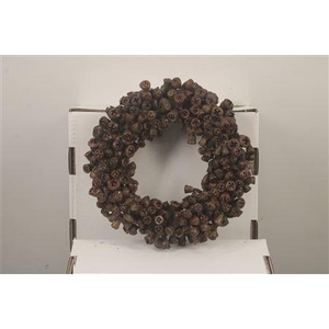 Wreath Euca Clock 25cm