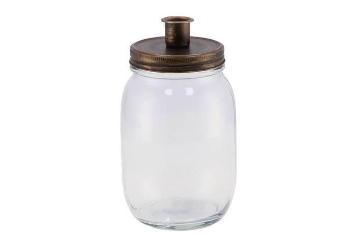 Candle Jar Gold 11x17cm