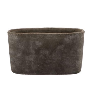 Iron Stone Grey Oval Pot 44x16x25cm