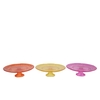 Dayah Orange Mix Glass Plate On Foot 25x9cm Ass P/1