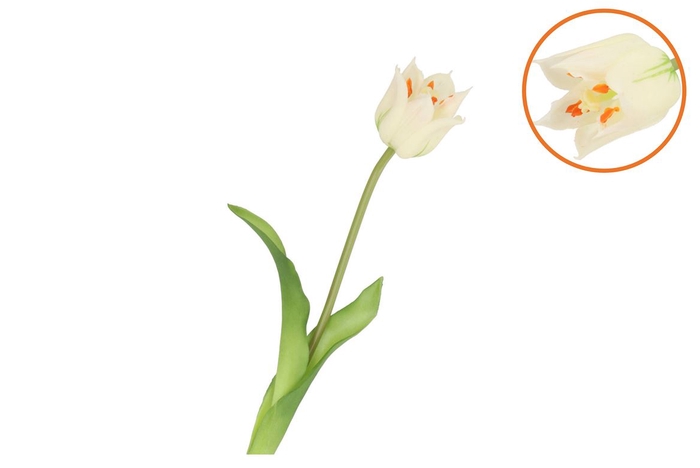 <h4>Silk Tulip Single White 48cm</h4>