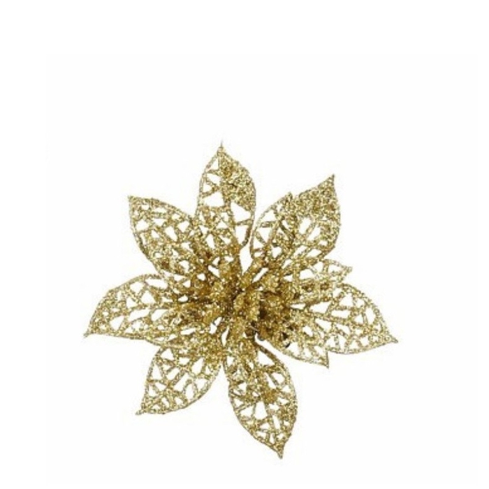 <h4>Kerst Deco clip poinsettia 8cm x6</h4>