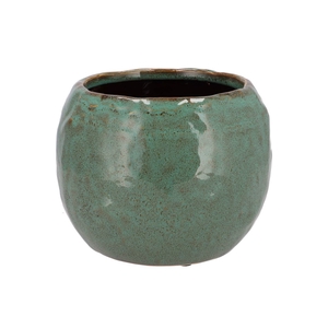Iron Stone Green Ball Pot 24x24x16cm
