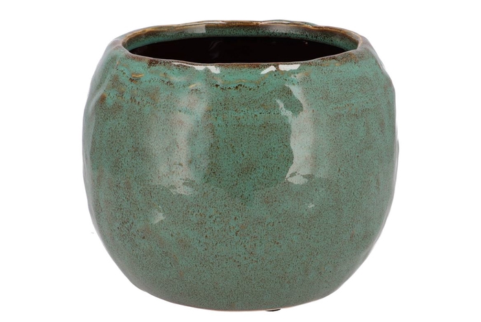 Iron Stone Green Ball Pot 24x24x16cm Nm