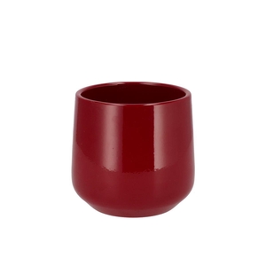 Ceramic Wine Red Shiny Pot Orchid Berlin 14x13,5cm