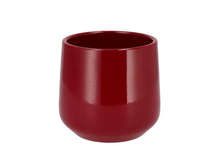 <h4>Ceramic Wine Red Shiny Pot Orchid Berlin 14cm</h4>