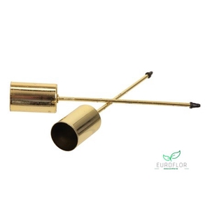 CANDLE HOLDER METAL GOLD D2,5 H12