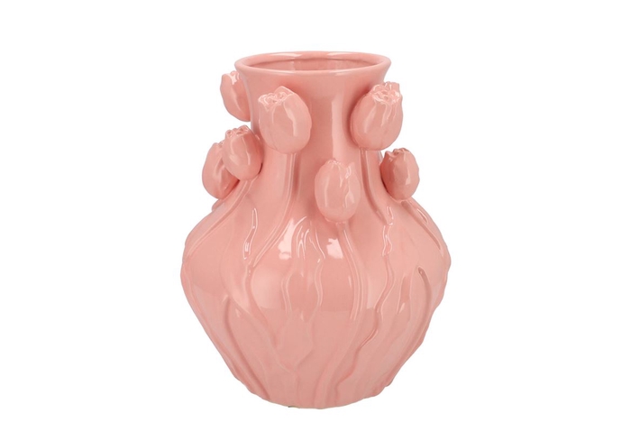 <h4>Mara Pink Vase Neck Tulip 28x28x35cm Nm</h4>