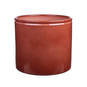 DF03-883750300 - Pot Lucca1 d23.3xh21.5 brown glazed