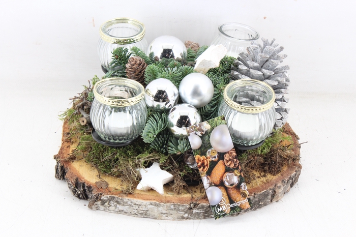 <h4>arr5 Kerst MB - Hout schijf 4licht zilver</h4>