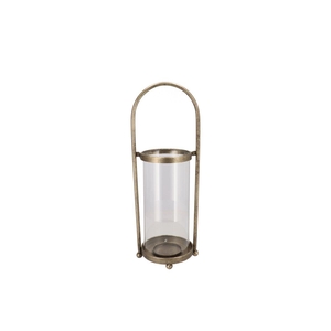 Kaya Gold Candle Holder Glass Metal 18x16x42cm