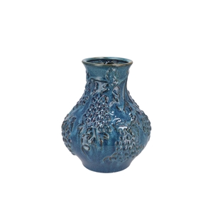 Inga Grape Blue Vase Active Glaze 24x24x27cm