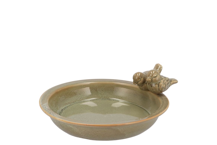 <h4>Iron Stone Bird Bowl Glazed Sand 23x5cm</h4>