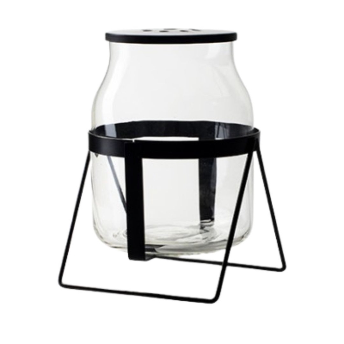 <h4>Glas Vaas +stand d15*21cm</h4>