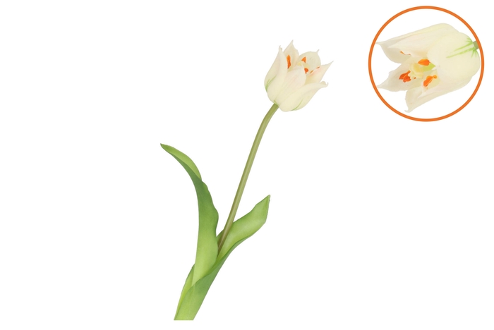 Silk Tulip Single White 48cm