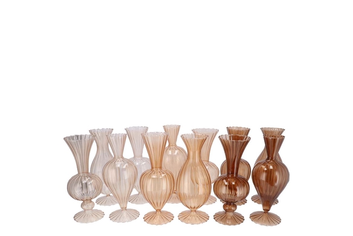 <h4>Sunny Natural Brown Mix Glass Vase Ass 8x8x16cm</h4>