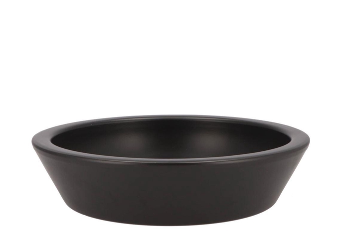 <h4>Ceramic Bowl Mat Zwart Low Round 25x6cm Nm</h4>