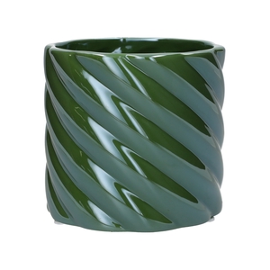 DF03-750143825 - Pot Twirly d11.4xh10.6 green+pearl