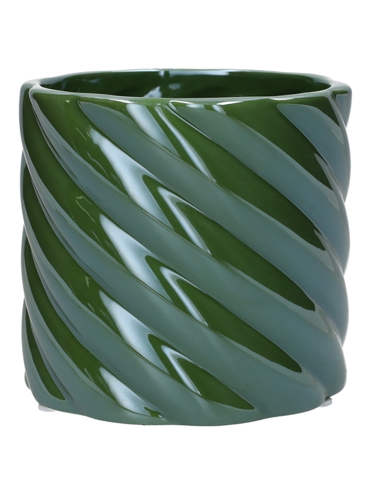 <h4>DF03-750143825 - Pot Twirly d11.4xh10.6 green+pearl</h4>