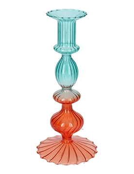 <h4>DF02-721060200 - Candle holder Aviance4 d5.5/9xh20.8 blue/ orange</h4>