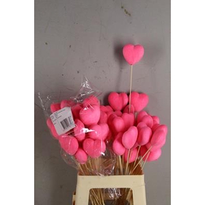 Stick Heart Flock Pink 7,5cm