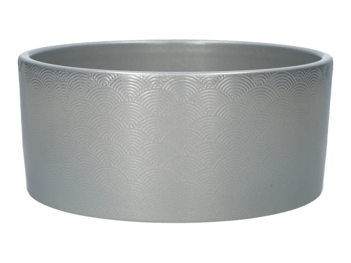 <h4>DF03-885471900 - Planter Napoli d22.5xh10.1 silver</h4>