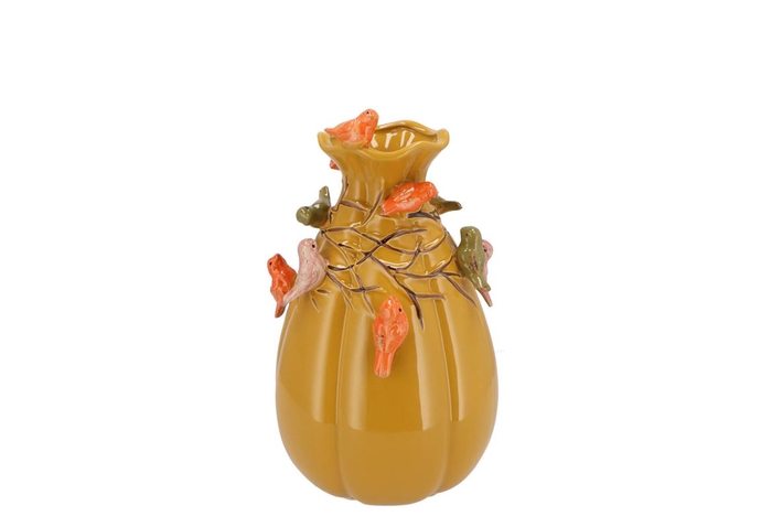 <h4>Bird Vase Ocher 12x12x15cm Nm</h4>