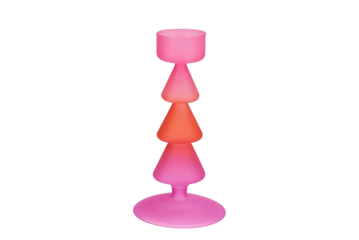 Nova Fuchsia Candle Holder Tricolor 9x9x17cm