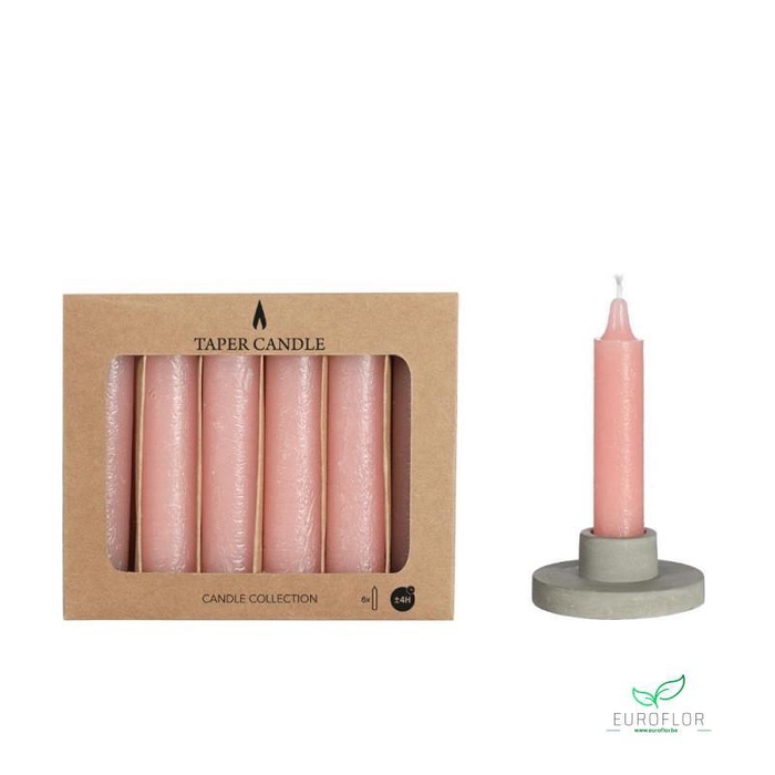 <h4>TAPER CANDLE H.11CM Ø2.15 CM PINK SET 6</h4>
