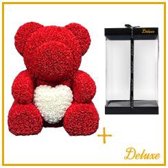 <h4>arr6 Deco beer 70cm XXL - Rood wit hart</h4>