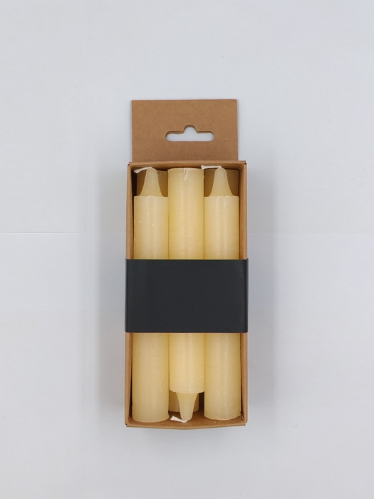 <h4>DF11-731277100 - Set/6 Dinner candle Lucian d2.2xh14 rustic beige</h4>