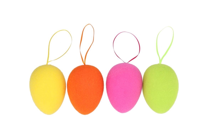 <h4>Easter Flock Dutch Orange Egg Hanger Ass 9x9x13cm</h4>